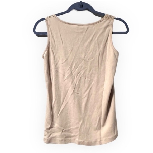 Vintage Keren Hart Beige Lace Tank Top Women’s Size Small Boho Y2K Coquette - Picture 2 of 11
